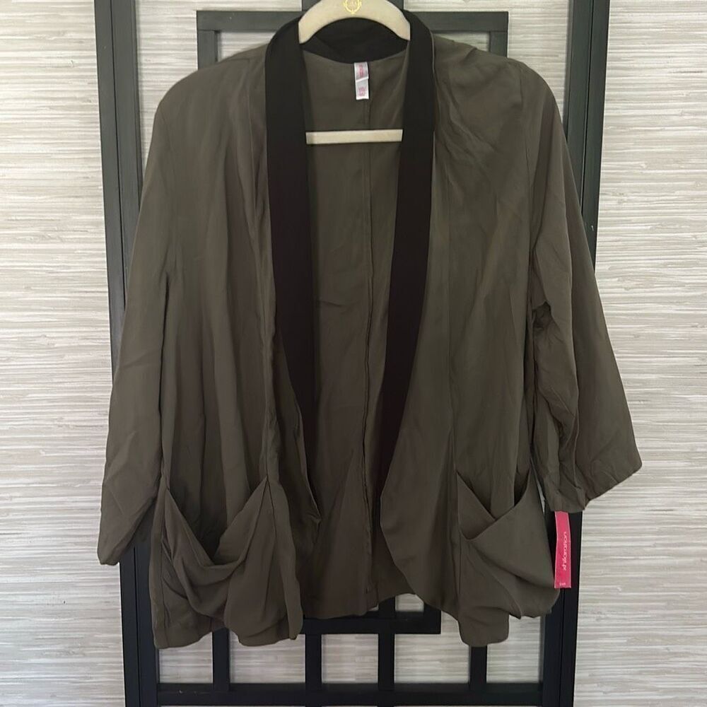 NWT Xhilaration olive green and black lightweight Rayon jacket size XXL